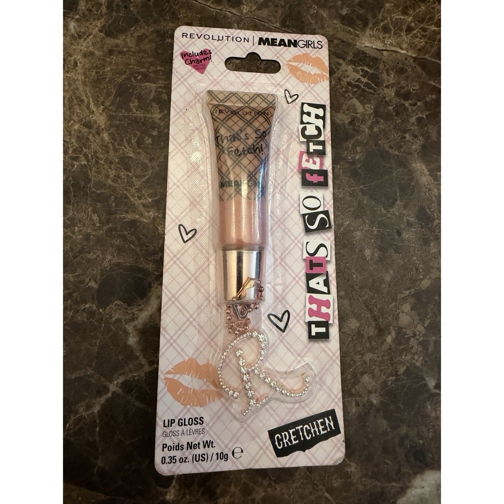Revolution MEAN GIRLS LIP GLOSS Thats So Fetch! With Charm GRETCHEN Nude Peach